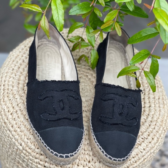 CHANEL black Linen canvas CC Espadrilles size euro 41 - Picture 8 of 11